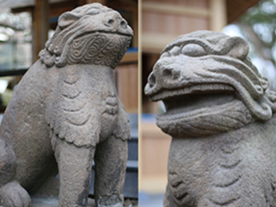 【唐津市重要文化財】八坂神社の肥前鳥居と狛犬（肥前鳥居として最古級）